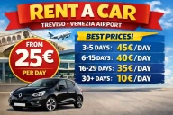Low Cost Rent Car Treviso Airport Italy from 29 euro /day